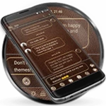 sms messages leather brown android application logo